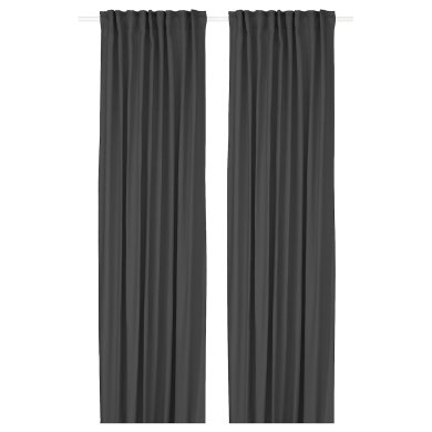 IKEA Шторы GINSTMOTT 145х300 см 2 шт Темно-серый (ИКЕА ГИНСТОТТ) 50597177