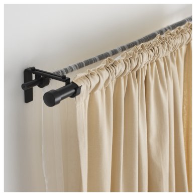 IKEA Штанга карнизу HUGAD 210-385 см Чорний (ИКЕА HUGAD) 50217139 фото - 3