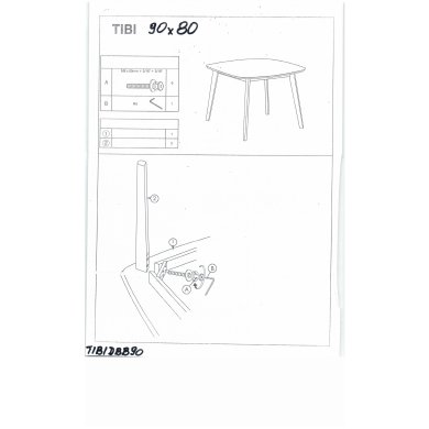 Обеденный стол Signal TIBI Белый TIBIDBB90 фото - 2