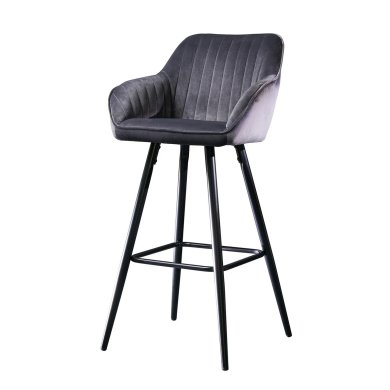 Барный стул Meven CASSIE Welur Серый MV-ML-620087-CASSIE фото - 2