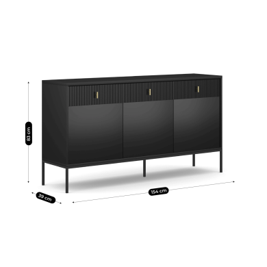 Комод Mebel Elit MARCOS Черный W.MAGGIORE/CZ/KOM3D3S фото - 7