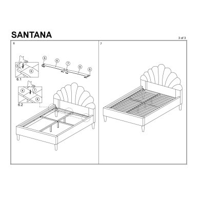 Кровать Signal Santana Velvet | Серый SANTANAV160SZD фото - 3