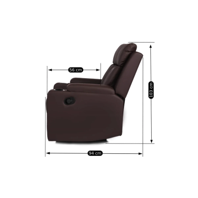 Кресло мягкое раскладное с реклайнером Mebel Elit KOBI Коричневый ME.KOBI/BR/E/FW фото - 12