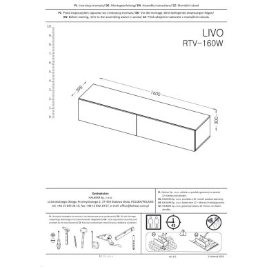 Тумба под ТВ Halmar Livo RTV-160W | Белый V-PL-LIVO-RTV-160W-BIAŁY фото - 5