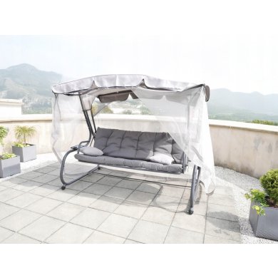 Садова гойдалка з москітною сіткою Garden Line 220х130х175 см Сірий KRE0954 фото - 2