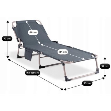 Складной шезлонг Mebel Elit SATURN Серый ME.SATURN/P/T/LOZ фото - 12