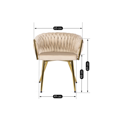 Обідній стілець Mebel Elit CAPRI Welur Бежевий ME.CAPRI/KR/ZL/V/K фото - 11
