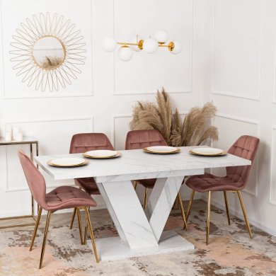 Раскладной обеденный стол Mebel Elit CLARK Marmur Белый PM.DUBAJ/BM/S фото - 3