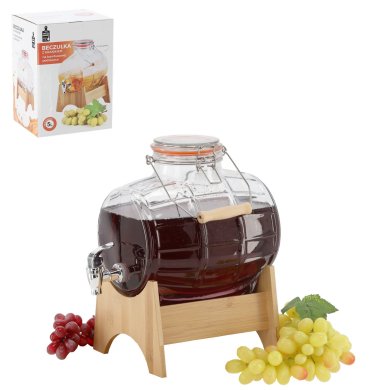 Диспенсер для напоїв Chomik БОЧКА 5 л Прозорий ZIX1739 фото - 2