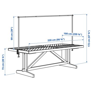 IKEA Садовий стіл з штангой NORRMANSO/HELGEO Дерево (ИКЕА НОРРМАНСО/ХЕЛЬГЕО) 69535778 фото - 5