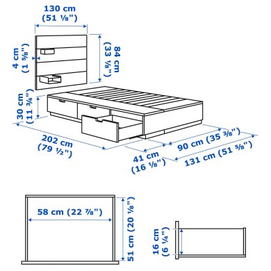 IKEA Кровать NORDLI (ИКЕА НОРДЛИ) 89241398 фото - 2