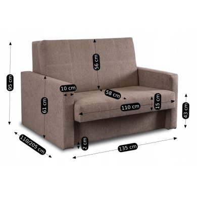 Розкладний диван Mebel Elit MILAN 2 Бежевий PPHUE.MAJA2/POLARIS4/FW фото - 11