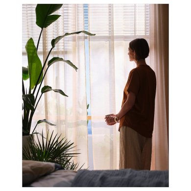 IKEA Тюль HALLEBRACKA 145х300 см 2 шт Светло-бежевый (ИКЕА ХАЛЛЕБРАК) 00556848 фото - 9