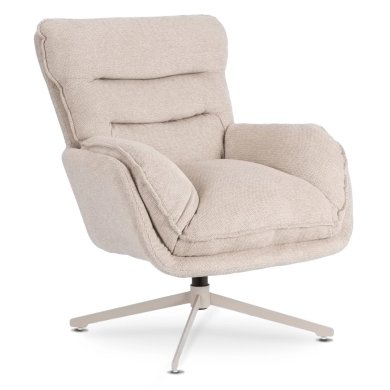 Кресло мягкое поворотное с подставкой Mebel Elit PASADENA Кремовый ME.PASADENA/KR/KR/T/FW фото - 2