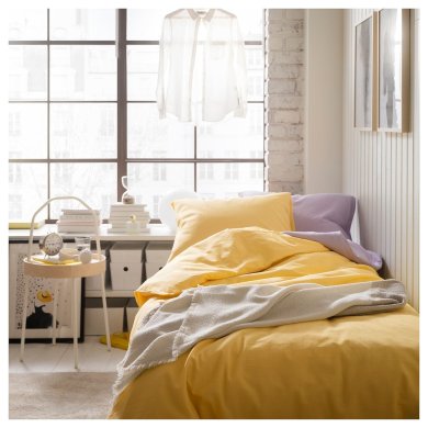 IKEA Комплект постельного белья NATTSVARMARE 150x200 см Желтый (ИКЕА НАТЦВАРМАРЕ) 80529337 фото - 6