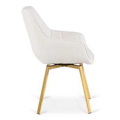 Обеденный стул поворотный Mebel Elit MIA Boucle Кремовый ME.MIA/KR/ZL/TB/K фото - 3