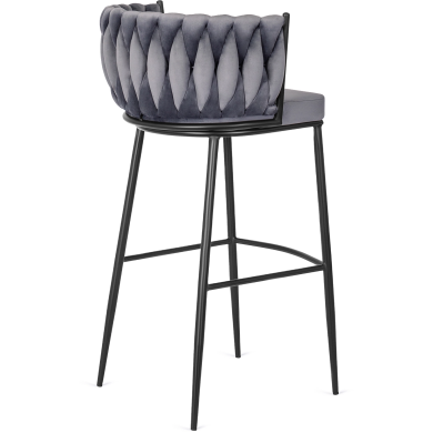 Барний стілець Mebel Elit FLORES Welur Сірий - 4 Барний стілець Mebel Elit FLORES Welur Сірий ME.FLORES/P/CZ/V/H фото - 4