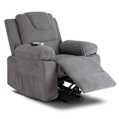 Кресло мягкое раскладное массажное с реклайнером Mebel Elit FENIX Velvet Серый ME.FENIX/P/SZTR/FW фото - 2