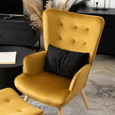 Кресло мягкое с подставкой Mebel Elit LOZANO Welur Горчичный ME.LOZANO/CU/DK/V/FW фото - 11