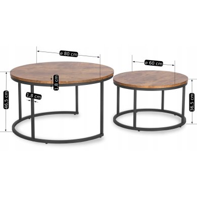 Комплект журнальных столов Mebel Elit FIGO MAX 2 шт Дуб ME.MAXFIGO/DRU/CZ/L фото - 11