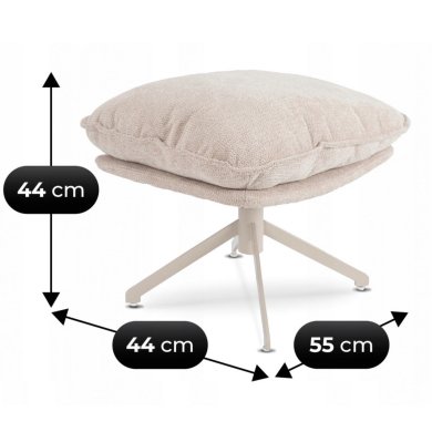 Кресло мягкое поворотное с подставкой Mebel Elit PASADENA Кремовый ME.PASADENA/KR/KR/T/FW фото - 9