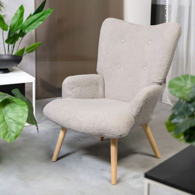 Крісло м'яке Homla MOSS TEDDY BOUCLE Бежевий 209865 фото - 8