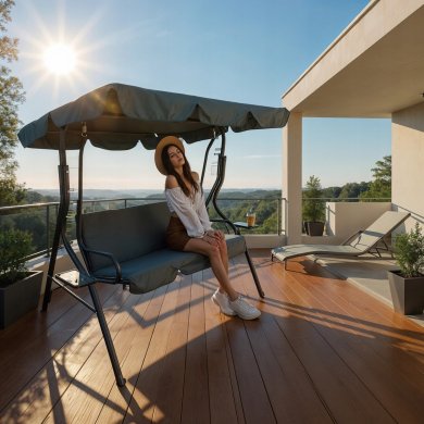 Садовые качели Garden Line 170x110x153 см Антарцит - 11 Садовые качели Garden Line 170x110x153 см Антарцит KRE3088 фото - 11