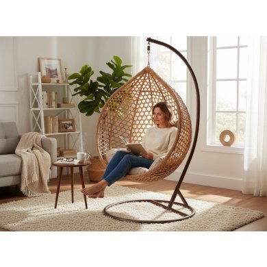 Підвісне крісло-кокон Garden Line XL Коричневий FAT0193 фото - 3