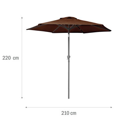 Садовый зонт Meven EVELO 210 см Мокко MV-UM016MOC-EVELO фото - 7
