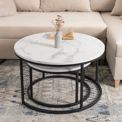 Комплект журнальних столів Mebel Elit DAFNE MAX Marmur 2 шт Білий - 10 Комплект журнальних столів Mebel Elit DAFNE MAX Marmur 2 шт Білий ME.MAXDAFNE/BM/CZ/L фото - 10