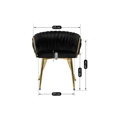 Обеденный стул Mebel Elit CAPRI Welur Черный - 9 Обеденный стул Mebel Elit CAPRI Welur Черный ME.CAPRI/CZ/ZL/V/K фото - 9