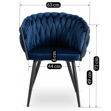 Обідній стілець Mebel Elit ELENA Welur Синій ME.ELENA/GR/V/K фото - 10