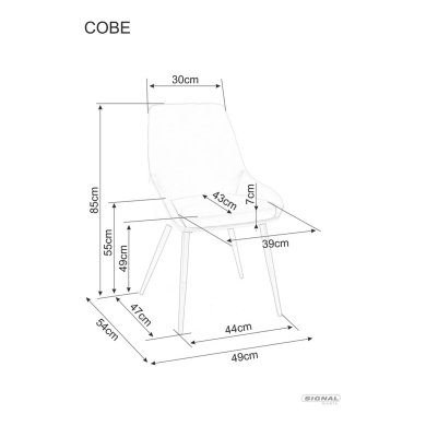 Обеденный стул Signal COBE Welur Бежевый COBEVCCB фото - 9