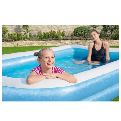 Надувной детский бассейн 54150 Bestway 305х183х46 см Голубой - 3 Надувной детский бассейн 54150 Bestway 305х183х46 см Голубой BES54150 фото - 3