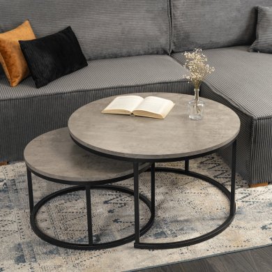 Комплект журнальних столів Mebel Elit ROCKY MAX 2 шт Бетон ME.MAXROCKY/BET/CZ/L фото - 7