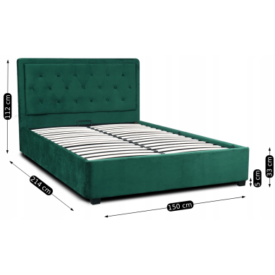 Кровать Mebel Elit CROS Welur 140x200 см Зеленый ME.CROS/140/C/Z/V/LOZZPOJ фото - 11