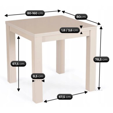 Раскладной обеденный стол Mebel Elit MAX Макадамия W.MAX/OM/OM/S фото - 9