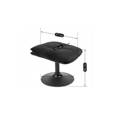 Кресло мягкое поворотное с подставкой Mebel Elit FIONA Черный ME.FIONA/CZ/V/FW фото - 8