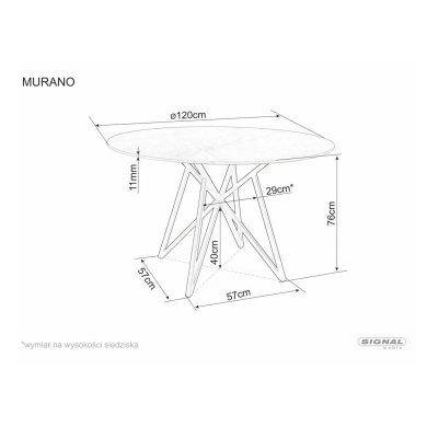 Обеденный стол Signal MURANO Marmur Серый MURANOSZCFI120 фото - 4