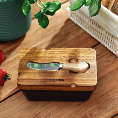 Масленка Homla MOOKA 11x16см | Черный / Дерево 162604 фото - 6