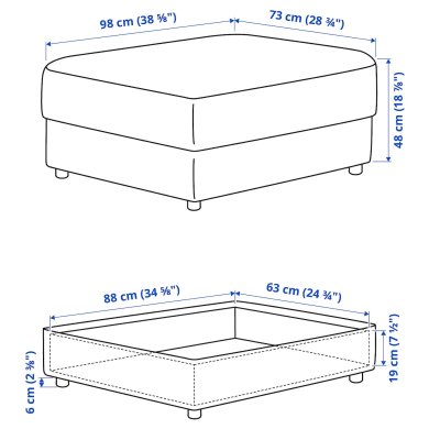 IKEA Подставка для ног VIMLE Голубой (ИКЕА ВИМЛЕ) 49392596 фото - 6