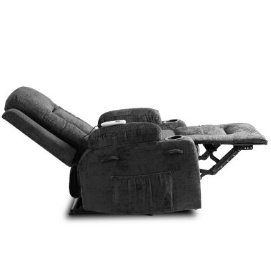 Крісло м'яке розкладне масажне з реклайнером Mebel Elit BOX Welur Чорний ME.BOX/CZ/V/FW фото - 6