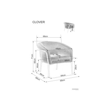 Крісло м'яке Signal CLOVER BREGO Каррі CLOVERBRCCU фото - 2