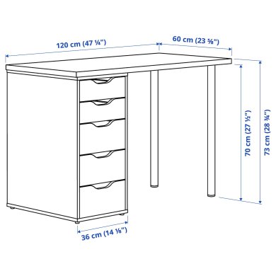 IKEA Письменный стол LAGKAPTEN/ALEX Дуб (ИКЕА ЛАГКАПТЕН/АЛЕКС) 79416968 фото - 4
