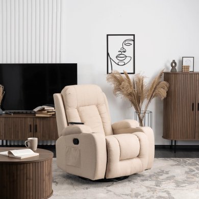 Кресло мягкое раскладное массажное с реклайнером Mebel Elit BOX 2 Бежевый - 9 Кресло мягкое раскладное массажное с реклайнером Mebel Elit BOX 2 Бежевый ME.BOX2/BZ/T/FW фото - 9