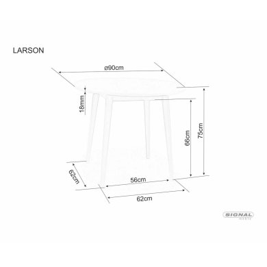 Обеденный стол Signal LARSON Белый LARSONB90 фото - 7