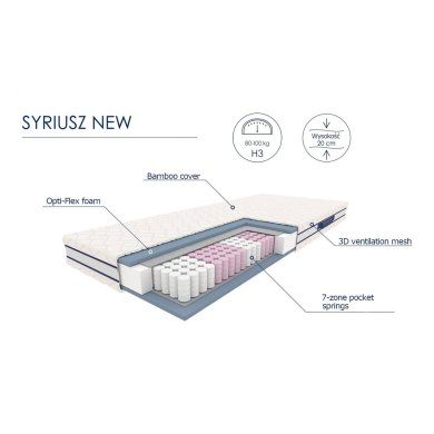 Пружинный матрас средней жесткости Halmar SYRIUSZ 90x200 см Белый V-MATERAC-SYRIUSZ_90CM фото - 3