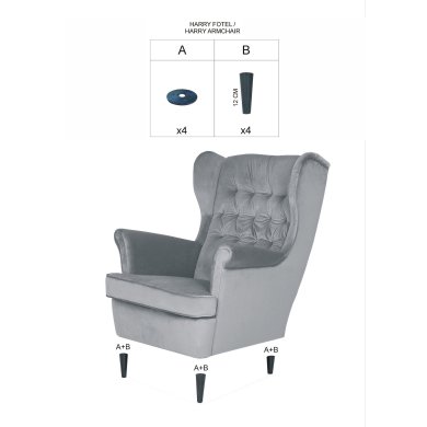 Кресло мягкое Signal Harry Welur Розовый HARRYV52W фото - 8