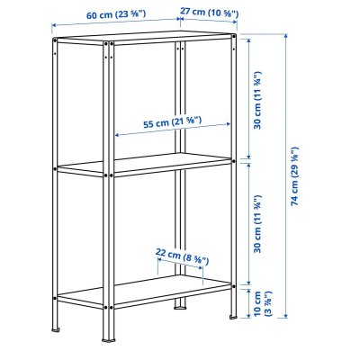 IKEA Стеллаж HYLLIS Серебристый (ИКЕА HYLLIS) 30428326 фото - 16