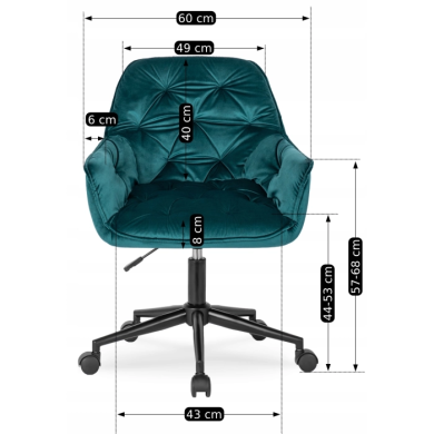 Офісне крісло Mebel Elit MILAN 2 Бірюзовий - 3 Офісне крісло Mebel Elit MILAN 2 Бірюзовий ME.MILAN2/T/V/FO фото - 3
